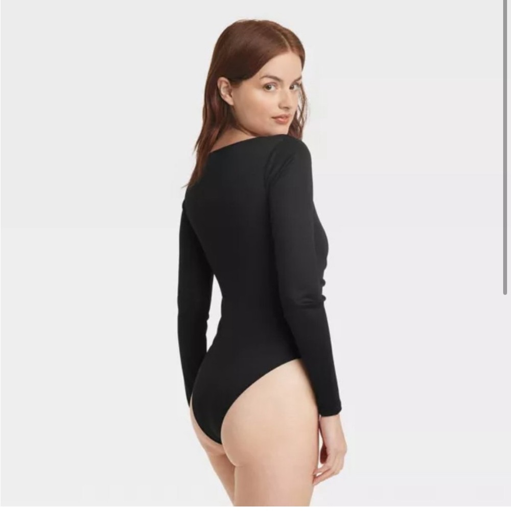 A New Day, Long Sleeve Ruched Slim Fit Bodysuit, NWT.